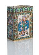 A SILVERGILT AND ENAMELLED PLAYING CARD CASE