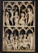 A PROBABLY RHENISH PIERCED GOTHIC IVORY PANEL