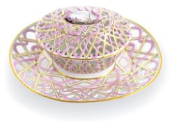 A SMALL MEISSEN OPENWORK CHESTNUT TUREEN AND COVER