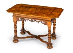 A SOUTH GERMAN WALNUT AN FRUITWOOD MARQUETRY CENTRE TABLE