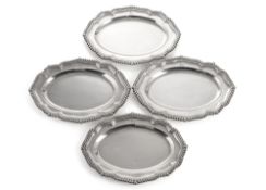 A SET OF FOUR VICTORIAN OVAL SILVER SERVING DISHES