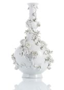 A FINE FRENCH FLORAL PATTERN WHITE PORCELAIN VASE