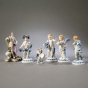 SIX PORCELAIN FIGURES