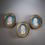 THREE GESSO PORTRAIT RELIEFS