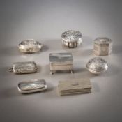 COLLECTION OF EIGHT BOXES, POCKET WATCH CASE, MATCHBOXES