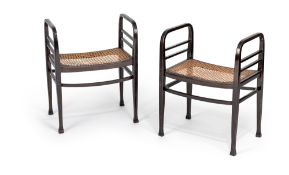 A PAIR OF AUSTRIAN BEECHWOOD STOOLS