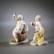 TWO PUTTI - ALLEGORY OF SPRING AND AUTUMN