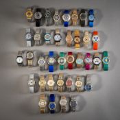 Collection of 37 Swatch watches with pull bracelet