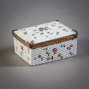 AN ENAMELLED COPPER SNUFF BOX
