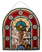 THREE PAINTED LEAD GLASS WINDOWS