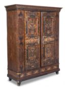 A SOUTH GERMAN POLYCHROME PAINTED CUPBOARD