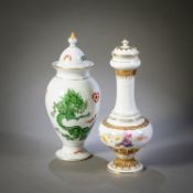 TWO PORCELAIN VASES AND COVERS
