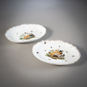 PAIR OF OVAL BOWLS, MEISSEN, BIRD PAINTING