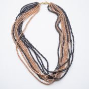 A BLACK AND ROSE FRESH WATER CULTURED PEARL NECKLACE