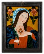 SIX REVERSE GLASS PAINTINGS