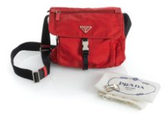 PRADA NYLON HANDBAG AND HERMES MONEY CLIP