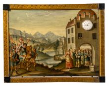 A PICTURE CLOCK WITH POCKET WATCH