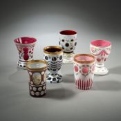 SIX ENAMEL PAINTED GLASSES