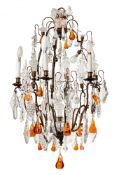 A ROCOCO STYLE 9 LIGHT CANDELABRA,