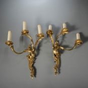 A PAIR OF LOUIS XV STYLE WALL LIGHTS