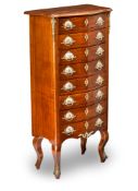 A BRONZE MOUNTED WALNUT CHIFFONIERE