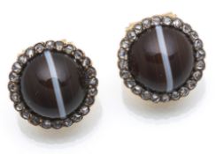 DIAMOND AGATE EARCLIPS