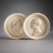 TWO CERAMIC RELIEF PLAQUES