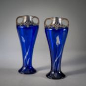 A PAIR OF ART NOUVEAU GLASS VASES