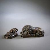 TWO BRONZE ANIMAL FIGURES