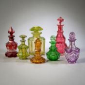 SEVEN CUT GLASS FLACONS