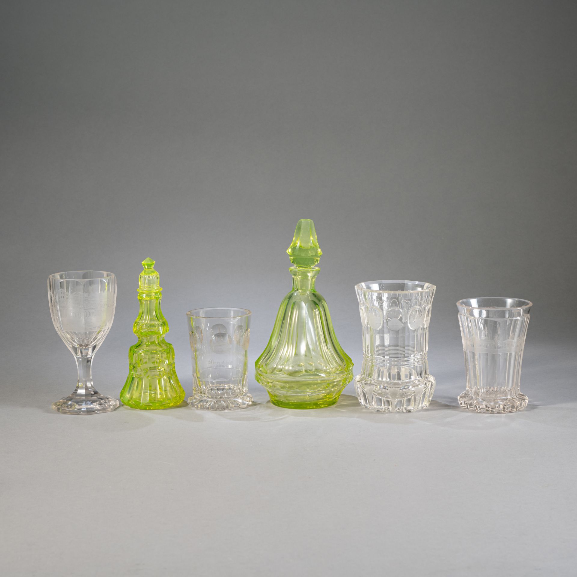 Sechs Glas-Flakons - Bild 2 aus 5