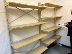 2 x bays wooden and metal shelving
