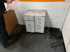 2 x small metal filing drawers