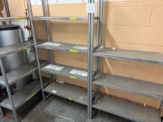3 bays of metal shelving