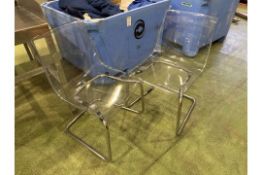 NO RESERVE Clear Plastic Chairs x2