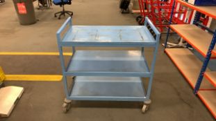 Light Blue Metal Trolley