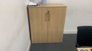 Lockable Beech Effect Double Cupboard