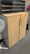 Pair Of Beech Effect Cabinets