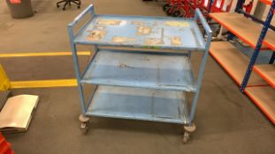 Light Blue Metal Trolley