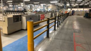 Yellow And Black Plastic Warehouse Safety Barriers Total Length Approximately 81 Metres
