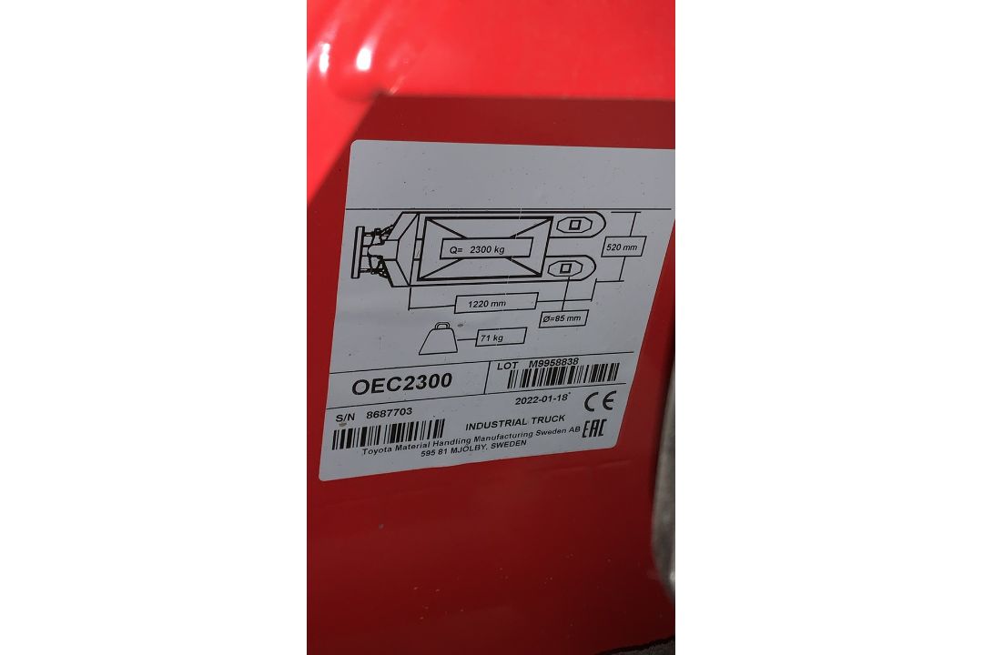 Toyota OEC2300 Pallet Truck SWL 2300KG - Image 4 of 4