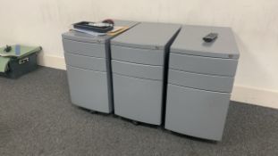 *NO RESERVE* 3 x Small Metal Desk Pedestal