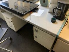 Office Tables With Attachable Pedestal Units x4
