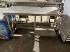 *NO RESERVE* S/S Table With Space For Undercounter Appliance And Shelf With Tin Opener