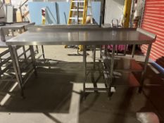 *NO RESERVE*S/S Table With Upstand To Rear And Right Undershelf And Space For Undercounter Appliance