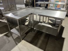 *NO RESERVE* S/S Corner Prep Table With Undershelf