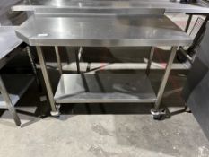 *NO RESERVE* S/S Table On Castors With Undershelf