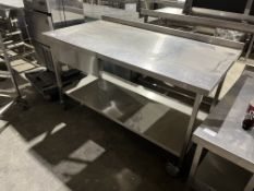 *NO RESERVE* S/S Table With Upstand To Rear With Undershelf And Drawer