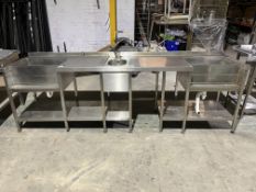 *NO RESERVE* S/S Bar Unit - With Ice Sinks, Speedrails, Shelves And Sink