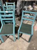 *NO RESERVE* Wooden Frame Blue Chairs x6